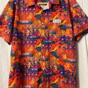 Party Shirt International Mens Button Up Short Sleeve, Woodward PC Size XL